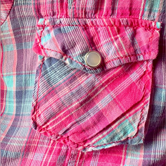 Girls Plaid 11-12Y H&M Button Down Blouse - Picture 3 of 4
